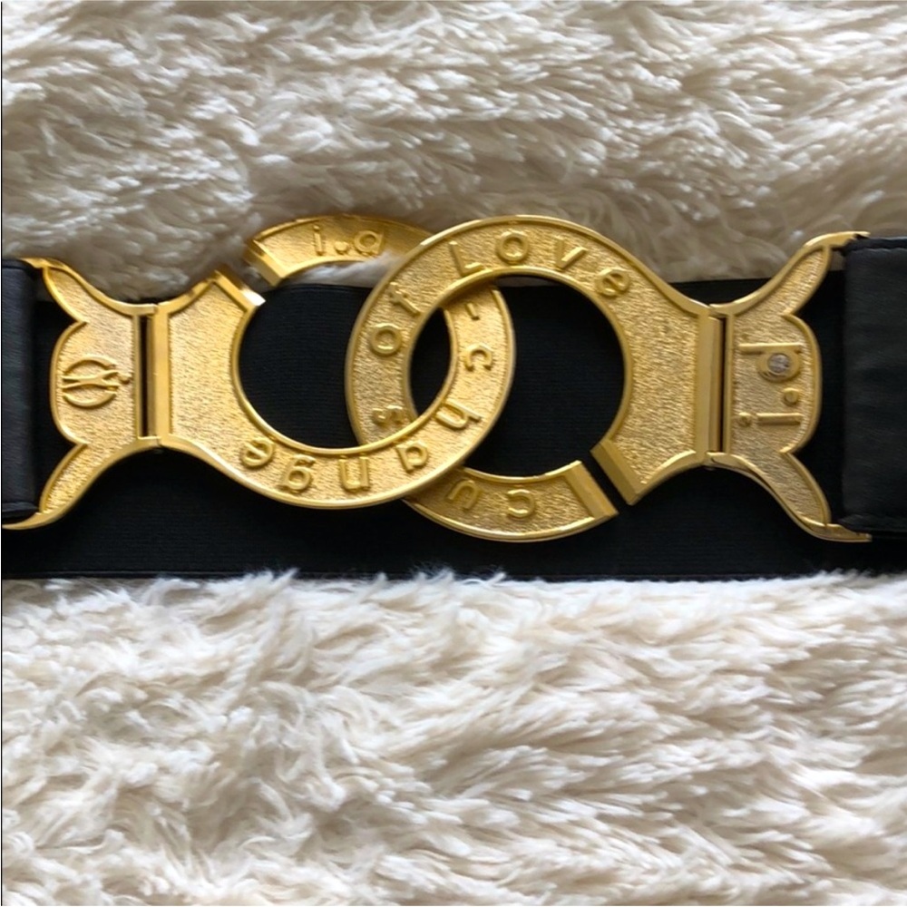 SEXY BLACK BELT I.D. GOLD elastic belt - Picture 2 of 8